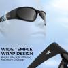 imageKastKing Raccoon Polarized Sport Sunglasses for Men and Women Wide Temple Wrap Ideal for Driving Fishing Cycling RunningAmatte Black Frame  Smoke Mirror
