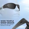 imageKastKing Raccoon Polarized Sport Sunglasses for Men and Women Wide Temple Wrap Ideal for Driving Fishing Cycling RunningBmatt Smoke Crystal Frame  Smoke Mirror