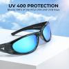 imageKastKing Raccoon Polarized Sport Sunglasses for Men and Women Wide Temple Wrap Ideal for Driving Fishing Cycling RunningC Gloss Tal Light Gray Frame  Smokeblue Ocean Mirror