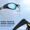 imageKastKing Raccoon Polarized Sport Sunglasses for Men and Women Wide Temple Wrap Ideal for Driving Fishing Cycling RunningDmatt Black Frame  Smokeice Blue Mirror