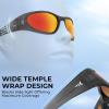 imageKastKing Raccoon Polarized Sport Sunglasses for Men and Women Wide Temple Wrap Ideal for Driving Fishing Cycling RunningGmatte Smoke Crystal Frame  Copperburgundy Mirror