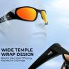 imageKastKing Raccoon Polarized Sport Sunglasses for Men and Women Wide Temple Wrap Ideal for Driving Fishing Cycling RunningJgloss Blackcopper Frame  Copperorange Mirror