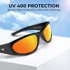 imageKastKing Raccoon Polarized Sport Sunglasses for Men and Women Wide Temple Wrap Ideal for Driving Fishing Cycling RunningJgloss Blackcopper Frame  Copperorange Mirror