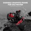 imageKastKing ReKon Round Baitcasting Fishing Reel Saltwater Inshore Surf Trolling Reel Up to 30LBS Powerful Max Drag Conventional Reel for Catfish Musky Bass Durable Graphite Frame for SaltwaterC Line Counter Size30 Left Handed