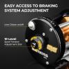 imageKastKing Rover Round Baitcasting Fishing Reel Perfect Conventional Reel for Catfish SalmonSteelhead Striper Bass and Inshore Saltwater Fishing Reel Reinforced Metal BodyBlack