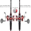 imageKastKing Rover Round Baitcasting Fishing Reel Perfect Conventional Reel for Catfish SalmonSteelhead Striper Bass and Inshore Saltwater Fishing Reel Reinforced Metal BodyRed