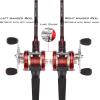 imageKastKing Rover Round Baitcasting Fishing Reel Perfect Conventional Reel for Catfish SalmonSteelhead Striper Bass and Inshore Saltwater Fishing Reel Reinforced Metal BodyRed