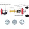 imageKastKing Rover Round Baitcasting Fishing Reel Perfect Conventional Reel for Catfish SalmonSteelhead Striper Bass and Inshore Saltwater Fishing Reel Reinforced Metal BodyRed
