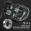 imageKastKing Spartacus II Baitcasting Fishing Reel 6oz Ultralight Baitcaster Reel Super Smooth with 176 LB Carbon Fiber Drag 721 Gear Ratio 39mm Palm Perfect Lower Profile DesignALeftStryker Green721