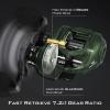 imageKastKing Spartacus II Baitcasting Fishing Reel 6oz Ultralight Baitcaster Reel Super Smooth with 176 LB Carbon Fiber Drag 721 Gear Ratio 39mm Palm Perfect Lower Profile DesignALeftStryker Green721