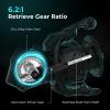 imageKastKing Verus Spinning Fishing Reel 2025 Model Ultra Lightweight 68oz Spinning Reel Aerodynamic Reel Rotor 621 Gear Ratio Up to 22lbs Max Drag EVA3A Cork Handle KnobsBlack