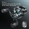 imageKastKing Zephyr Baitcasting Fishing Reel Halo XII Magnetic Braking System Baitcaster Reel 71 Double Shielded Stainless Steel BB 721 HighSpeed Gear Ratio 18lb Triple Disc Carbon Fiber DragALeft HandedBlack721