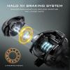 imageKastKing Zephyr Baitcasting Fishing Reel Halo XII Magnetic Braking System Baitcaster Reel 71 Double Shielded Stainless Steel BB 721 HighSpeed Gear Ratio 18lb Triple Disc Carbon Fiber DragALeft HandedBlack721