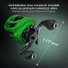 imageKastKing Zephyr Baitcasting Fishing Reel Halo XII Magnetic Braking System Baitcaster Reel 71 Double Shielded Stainless Steel BB 721 HighSpeed Gear Ratio 18lb Triple Disc Carbon Fiber DragBLeft HandedGreen721