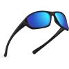 imageKastKing Dugan Polarized Sport Sunglasses for Men and Women Ideal for Driving Fishing Cycling Running UV ProtectionFrame Matte BlackLens Smoke  Cobalt  Blue Mirror