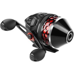 imageKastKing Brutus Spincast Fishing ReelEasy to Use Push Button Casting DesignHigh Speed 401 Gear Ratio5 MaxiDur Ball Bearings Reversible Handle for LeftRight Retrieve Includes Monofilament LineModel 30