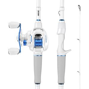 imageKastKing Centron Lite Fishing Rod and Reel Combo IM6 Graphite 2Pc Blanks Stainless Steel Guides with Ceramic Rings Contoured EVA Handles ampamp Fighting Butt Split or Full Rear Handle Design 13 ModelsCast60 Medium Left Handed2pcs