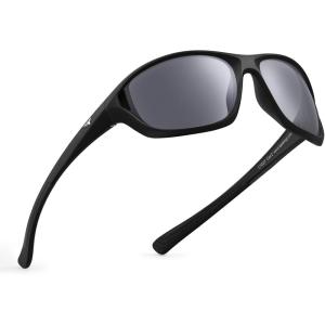 imageKastKing Dugan Polarized Sport Sunglasses for Men and Women Ideal for Driving Fishing Cycling Running UV ProtectionFrame BlackLens Smoke