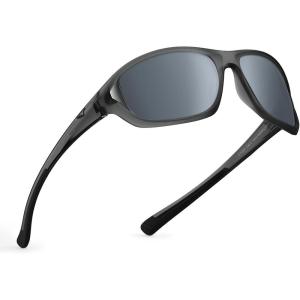 imageKastKing Dugan Polarized Sport Sunglasses for Men and Women Ideal for Driving Fishing Cycling Running UV ProtectionFrame Smoke CrystalLens Smoke