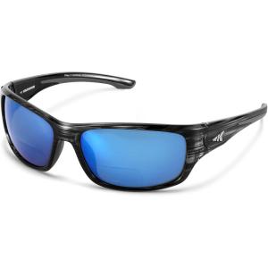 imageKastKing Ellijay Bifocal Polarized Sunglasses BiFocal x15 x20 x25 Magnifications Wrap Sport Reader SunglassesGloss Graydrift Frame  Smoke  Ocean Mirror