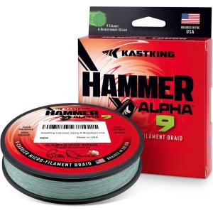 imageKastKing Hammer Alpha 9 UHMWPE Braided Fishing Line  Made in The USA Strong and Smooth Round 9Carrier Colorfast Braided Fishing Line Perfect for Most Fishing Reel and Finesse ApplicationsMOSS GREEN