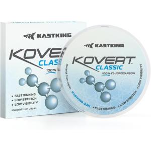 imageKastKing Kovert Classic 100 Fluorocarbon Fishing Line Line or Leader Material High Clarity Low Visibility Highly Abrasion Resistant Fast Sinking Great Handling 50 ampamp 150 Yard Spools17LB