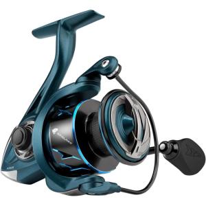 imageKastKing MegaJaws Elite Spinning Fishing Reel  621521 Gear Ratio Fishing Reel 395Lbs Max Drag Ultra Lightweight ampamp Powerful 101 Stainless BB for SaltwaterFreshwater Aerodynamic Reel RotorAPelagic BlueMegaJawsNyliPlex