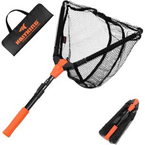 imageKastKing Pontus Fishing Net Foldable ampamp Lightweight Landing Net with Built in Length Scale Strength Aluminum Handle Fishing Gear and Gift for MenHoop Size 18extendable