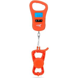 imageKastKing ToughTide Fishing Scale USB Charging 65lb Capacity UltraThin Digital Fish Scale LCD Display Ergonomic Handle Fish Scales Digital Weight Fishing Accessories for MenD Orange Combo