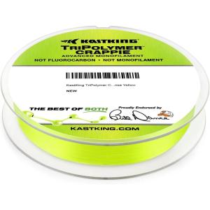 imageKastKing TriPolymer Crappie Advanced Monofilament Fishing Line Higher Strength Super Smooth Low Light Refraction TriExtrusion Advanced Mono Fishing line Highly Abrasion ResistantSUNRISE YELLOW