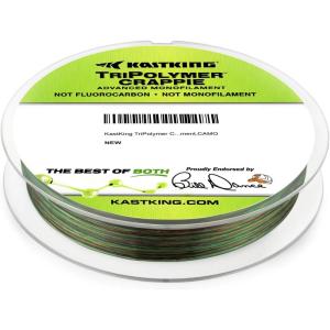 imageKastKing TriPolymer Crappie Advanced Monofilament Fishing Line Higher Strength Super Smooth Low Light Refraction TriExtrusion Advanced Mono Fishing line Highly Abrasion ResistantCAMO