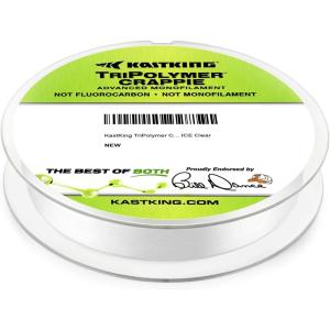 imageKastKing TriPolymer Crappie Advanced Monofilament Fishing Line Higher Strength Super Smooth Low Light Refraction TriExtrusion Advanced Mono Fishing line Highly Abrasion ResistantICE CLEAR