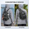 imageKastKing BaitSpace Fishing Sling Bag Fishing Backpack with Rod ampamp Beverage Holder Tackle Bag for Fishing GearB Black Camo  Standard