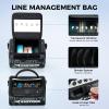 imageKastKing BaitSpace Line Management Bag Fishing Line Storage Bag with Water Resistant Nylon Clear View Window Removable Divider Tanglefree Leader Line HolderA BlackMedium