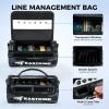 imageKastKing BaitSpace Line Management Bag Fishing Line Storage Bag with Water Resistant Nylon Clear View Window Removable Divider Tanglefree Leader Line HolderD BlackLarge