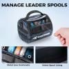 imageKastKing BaitSpace Line Management Bag Fishing Line Storage Bag with Water Resistant Nylon Clear View Window Removable Divider Tanglefree Leader Line HolderB BlueMedium