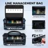 imageKastKing BaitSpace Line Management Bag Fishing Line Storage Bag with Water Resistant Nylon Clear View Window Removable Divider Tanglefree Leader Line HolderE BlueLarge