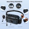 imageKastKing BaitSpace Waist Bag  Waterproof Tackle Storage Bag With Adjustable Belt Fishing Fanny Pack for Men Soft Bait Organizer 3600 Utility Box Rod Holder NylonBlue Camo