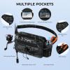 imageKastKing BaitSpace Waist Bag  Waterproof Tackle Storage Bag With Adjustable Belt Fishing Fanny Pack for Men Soft Bait Organizer 3600 Utility Box Rod Holder NylonBlack Camo