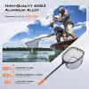 imageKastKing Brutus Fishing Net Foldable Extendable Fish Landing Net Lightweight ampamp Portable Fishing Net with Soft EVA Foam Handle Holds up to 44lbs20KG FishFriendly Mesh for a Safe ReleaseB PVC net  Hoop Size 20 16 10 not extendable