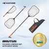 imageKastKing Brutus Folding Landing Net with Boat Hook Foldable Extendable Lightweight ampamp Strong MultiFunctional Builtin Boat Hook NonSlip ampamp Bright Orange TPR Handle Two Nets OptionsSilicone Net  75 Full
