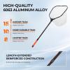 imageKastKing Brutus Folding Landing Net with Boat Hook Foldable Extendable Lightweight ampamp Strong MultiFunctional Builtin Boat Hook NonSlip ampamp Bright Orange TPR Handle Two Nets OptionsSilicone Net  75 Full