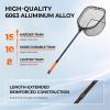 imageKastKing Brutus Folding Landing Net with Boat Hook Foldable Extendable Lightweight ampamp Strong MultiFunctional Builtin Boat Hook NonSlip ampamp Bright Orange TPR Handle Two Nets OptionsPvc Net  75 Full