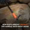 imageKastKing Brutus Folding Landing Net with Boat Hook Foldable Extendable Lightweight ampamp Strong MultiFunctional Builtin Boat Hook NonSlip ampamp Bright Orange TPR Handle Two Nets OptionsPvc Net  75 Full