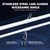 imageKastKing Centron Lite Twin Tip Fishing Rods IM6 Graphite Blanks Twin Tip Fishing Rods Stainless Steel Guides with Ceramic Rings Split or Full Rear EVA Handle Design Drop Shot Hook KeeperCast66 M Mod Fast 2 Pcs Extra Tip