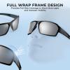 imageKastKing Chippewa Polarized Fishing Sunglasses UV400 Protection Full Wrap Frame Sports Cycling Sunglasses 10mm TAC LensesA Gloss Black Frame  Smoke Mirror