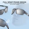 imageKastKing Chippewa Polarized Fishing Sunglasses UV400 Protection Full Wrap Frame Sports Cycling Sunglasses 10mm TAC LensesB Matt Smoke Crystal Frame  Smoke Mirror