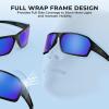 imageKastKing Chippewa Polarized Fishing Sunglasses UV400 Protection Full Wrap Frame Sports Cycling Sunglasses 10mm TAC LensesC Matte Black  Smok Frame  Cobalt Mirror