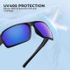 imageKastKing Chippewa Polarized Fishing Sunglasses UV400 Protection Full Wrap Frame Sports Cycling Sunglasses 10mm TAC LensesC Matte Black  Smok Frame  Cobalt Mirror