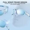 imageKastKing Chippewa Polarized Fishing Sunglasses UV400 Protection Full Wrap Frame Sports Cycling Sunglasses 10mm TAC LensesD Gloss Tal Light Blue Frame  Ice Blue Mirror